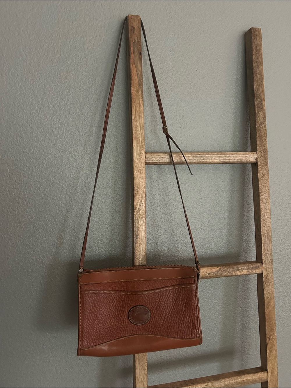 Vintage Dooney & Bourke Brown Leather Purse with Adjustable Strap